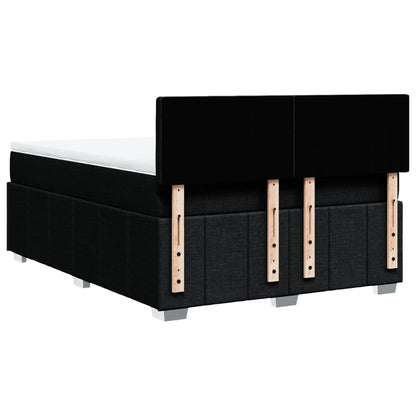Boxspring met matras stof zwart 140x200 cm