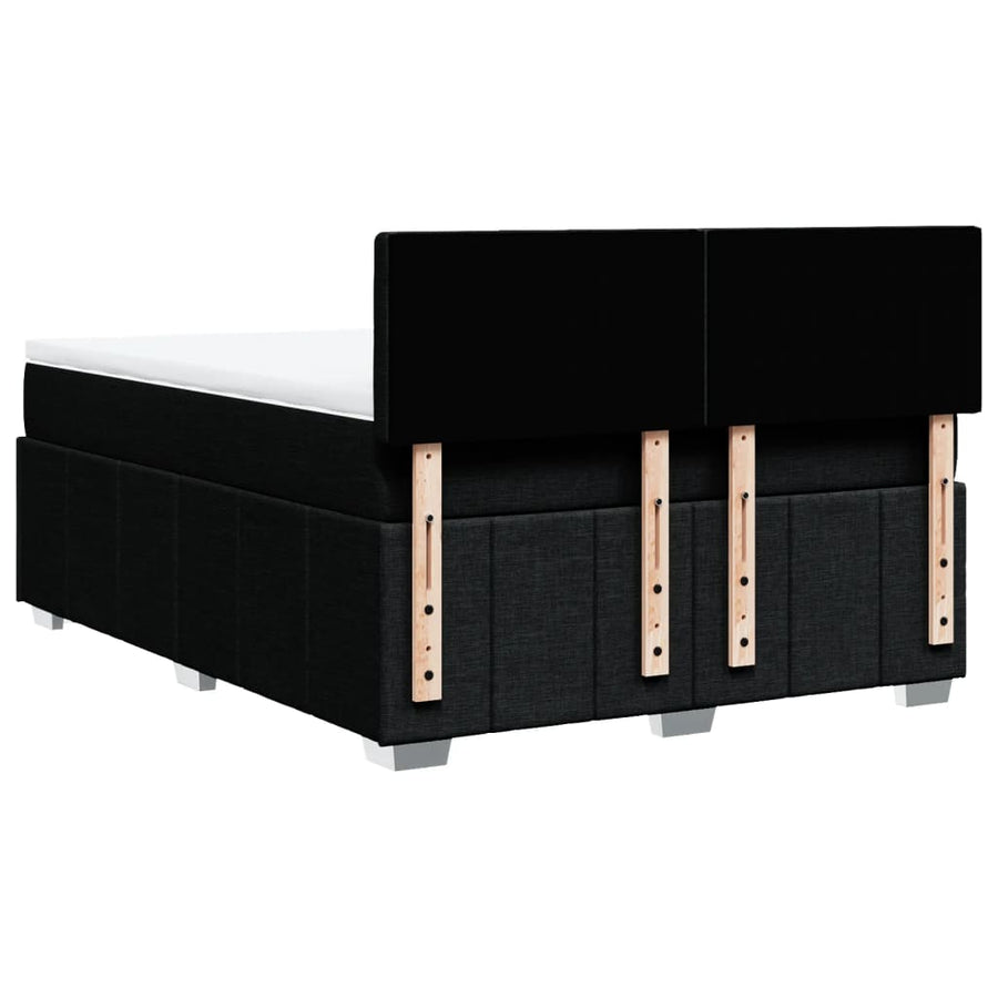 Boxspring met matras stof zwart 140x200 cm