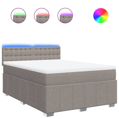 Boxspring met matras stof taupe 140x200 cm