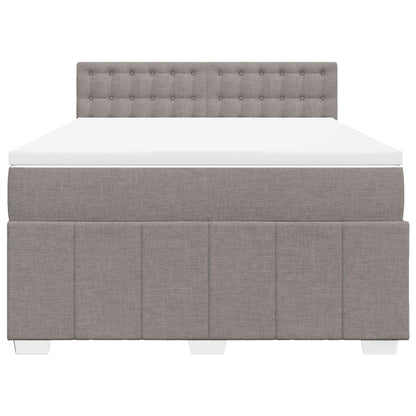 Boxspring met matras stof taupe 140x200 cm