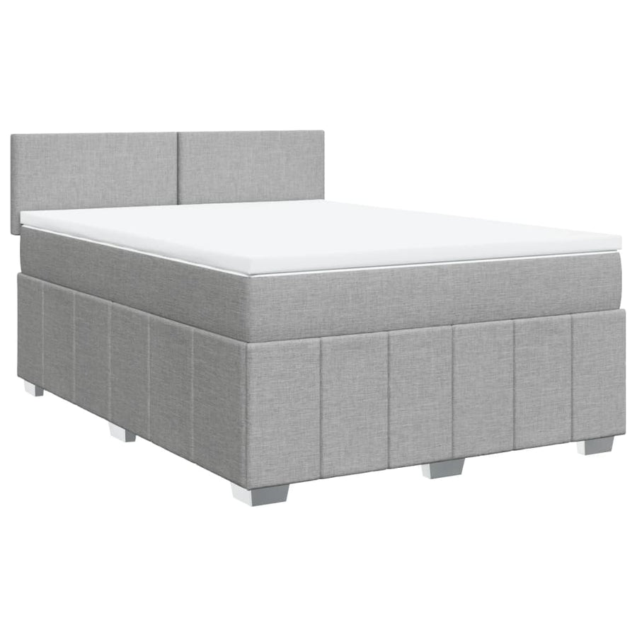 Boxspring met matras stof lichtgrijs 160x200 cm