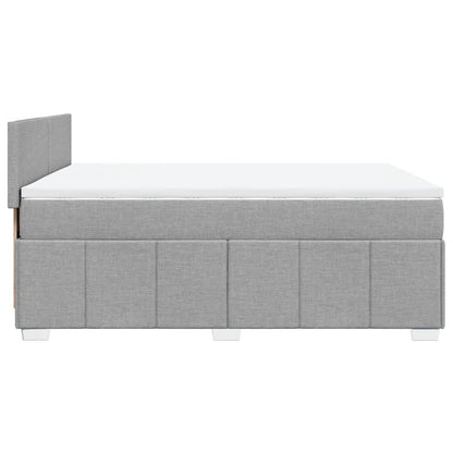 Boxspring met matras stof lichtgrijs 160x200 cm