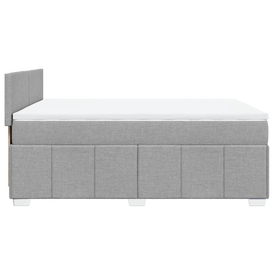 Boxspring met matras stof lichtgrijs 160x200 cm
