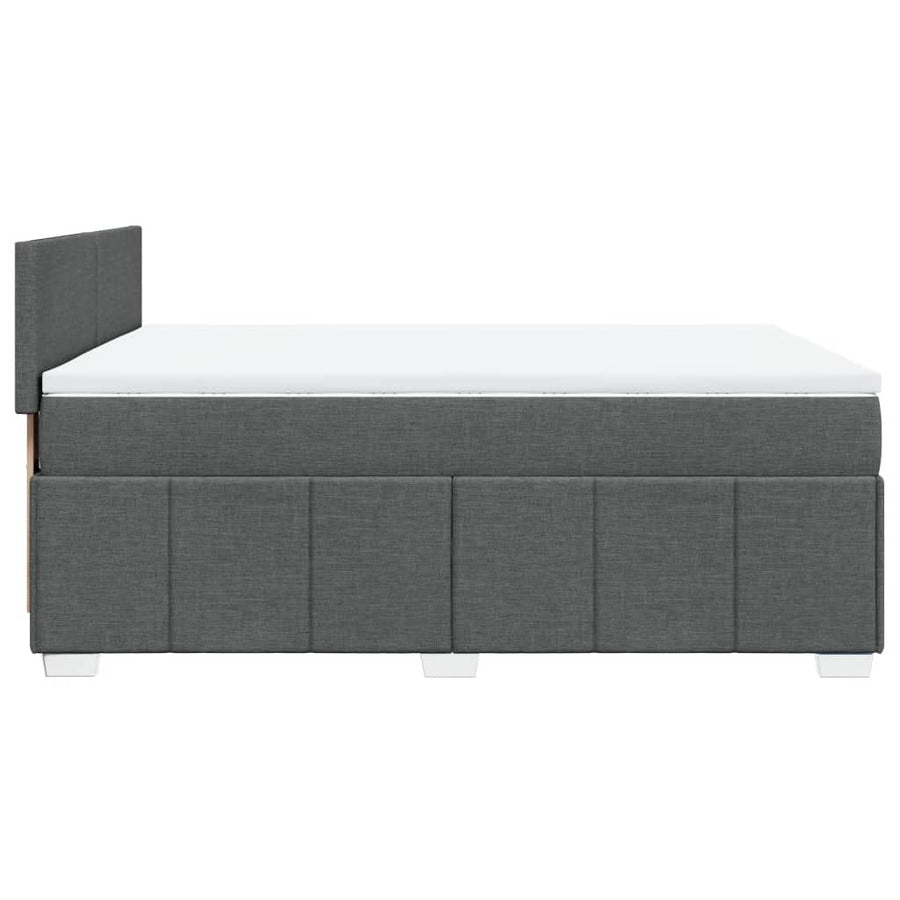 Boxspring met matras stof donkergrijs 160x200 cm