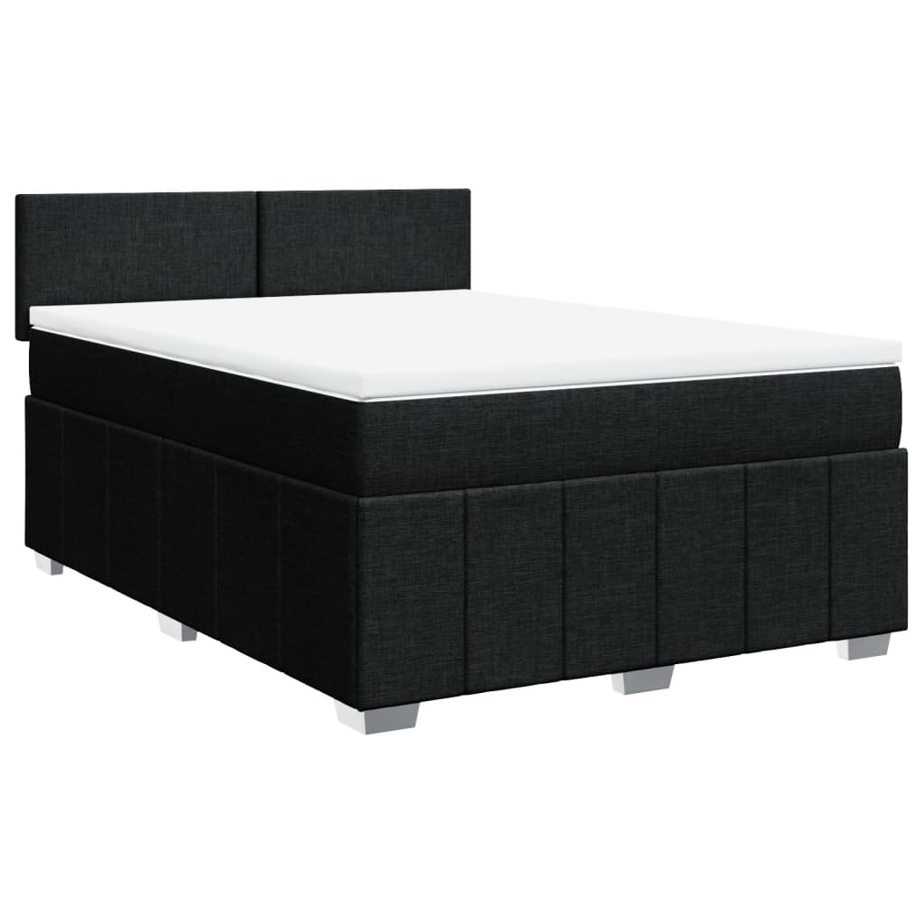 Boxspring met matras stof zwart 160x200 cm