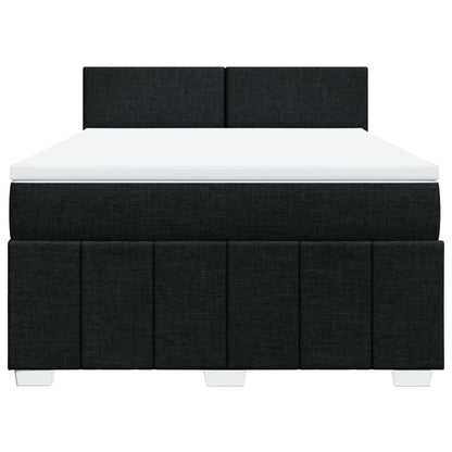 Boxspring met matras stof zwart 160x200 cm