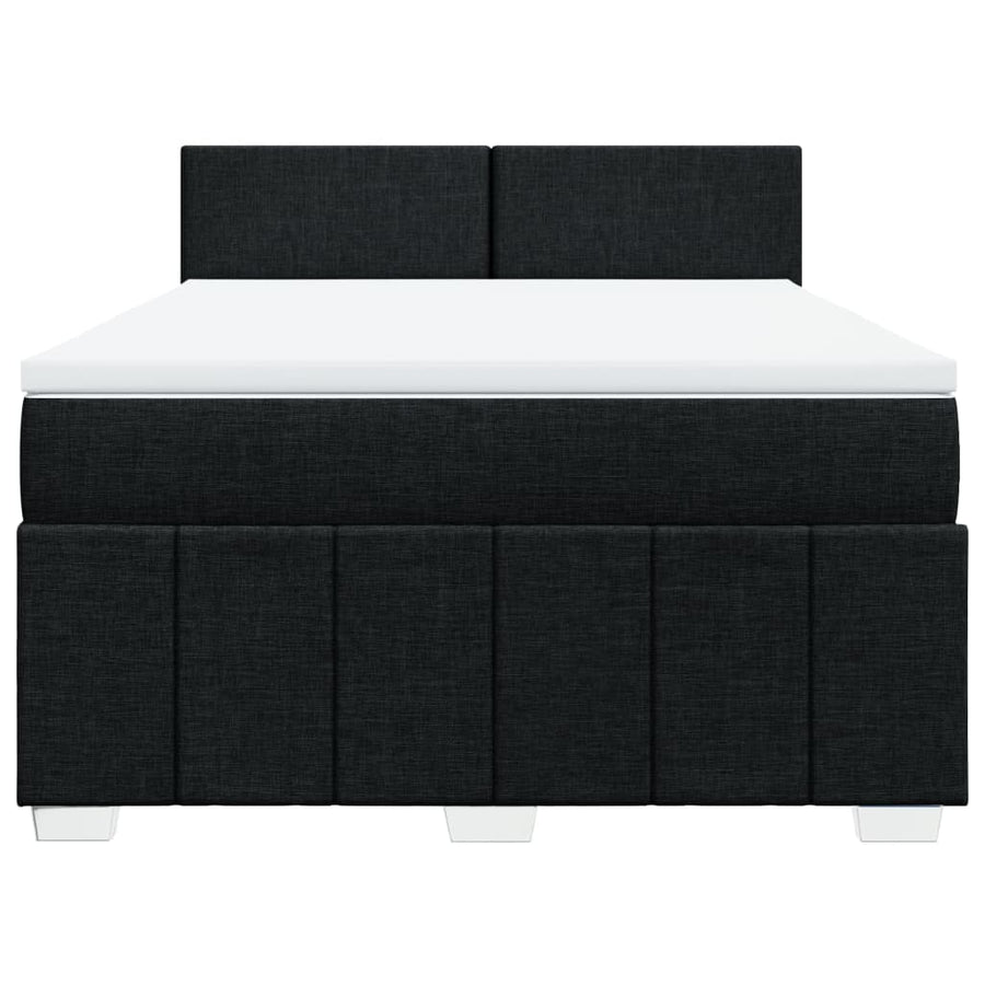 Boxspring met matras stof zwart 160x200 cm