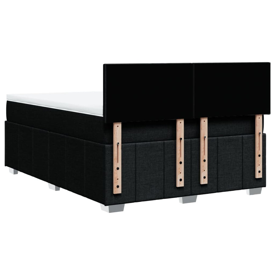 Boxspring met matras stof zwart 160x200 cm
