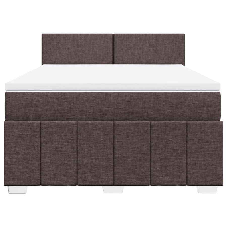 Boxspring met matras stof donkerbruin 160x200 cm