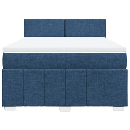 Boxspring met matras stof blauw 160x200 cm