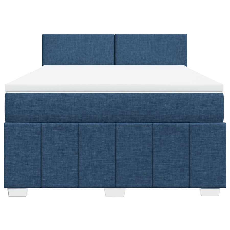 Boxspring met matras stof blauw 160x200 cm