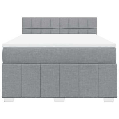 Boxspring met matras stof lichtgrijs 160x200 cm