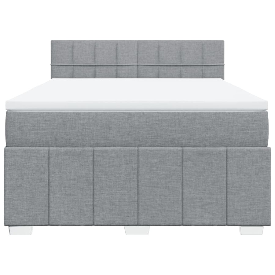 Boxspring met matras stof lichtgrijs 160x200 cm