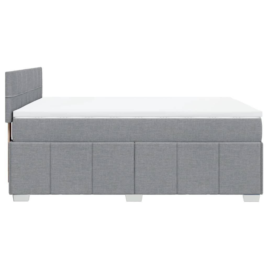 Boxspring met matras stof lichtgrijs 160x200 cm