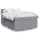 Boxspring met matras stof lichtgrijs 160x200 cm