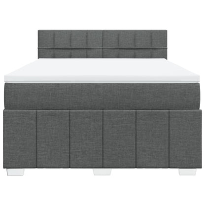 Boxspring met matras stof donkergrijs 160x200 cm