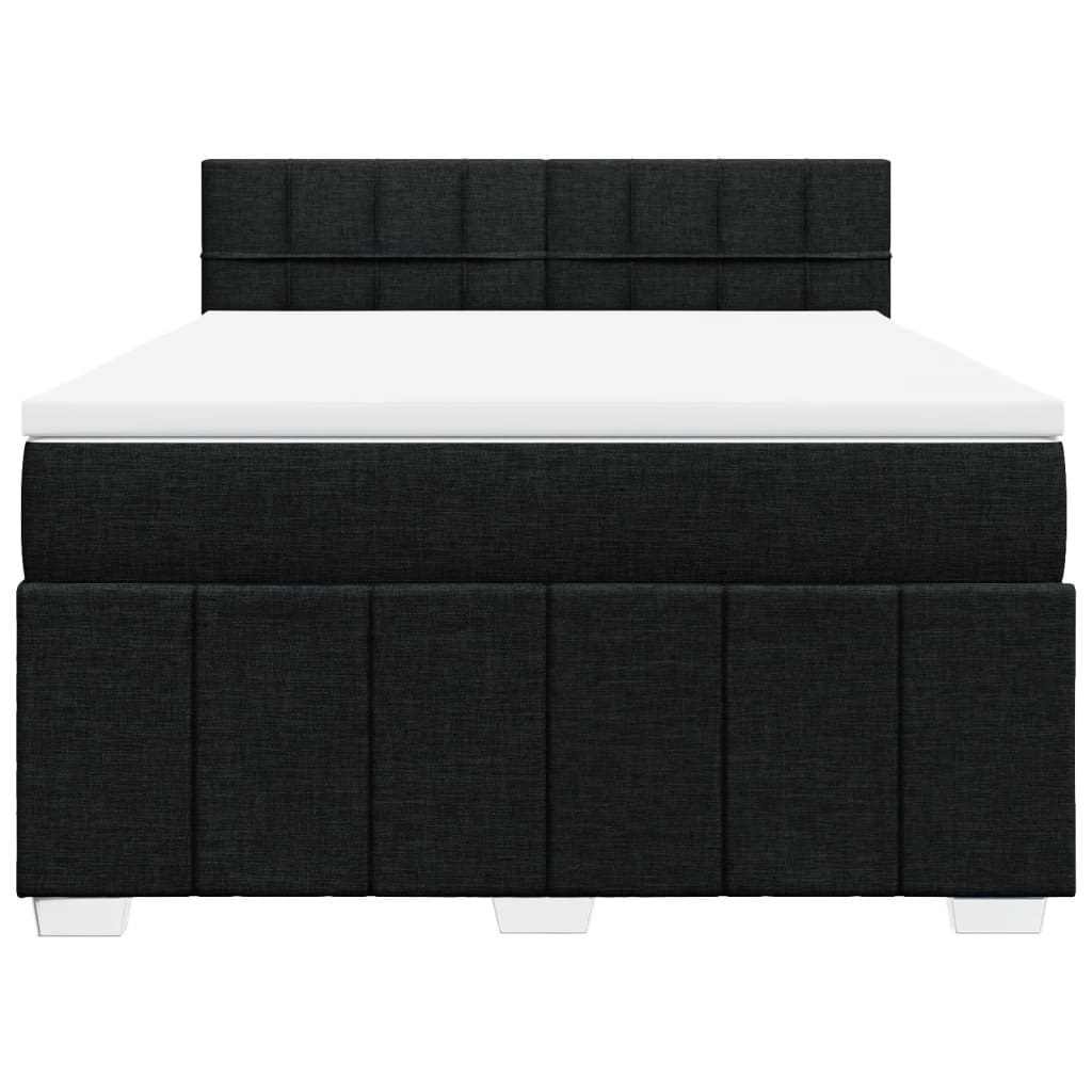 Boxspring met matras stof zwart 160x200 cm