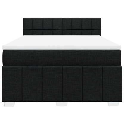 Boxspring met matras stof zwart 160x200 cm
