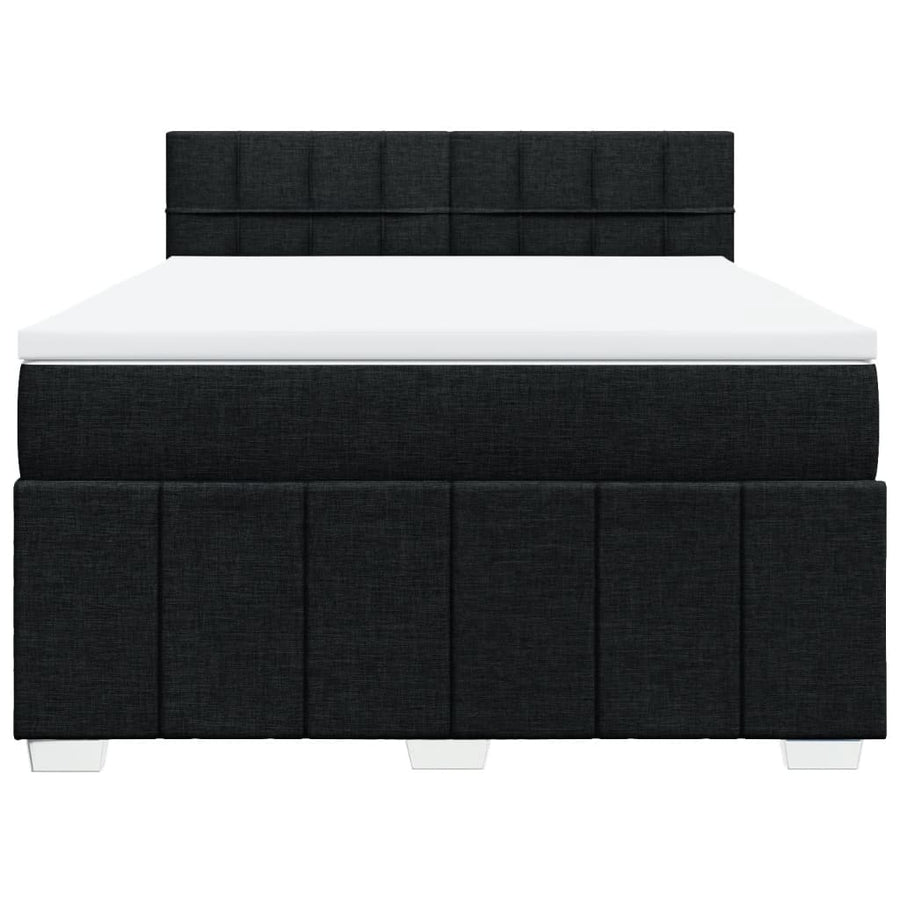 Boxspring met matras stof zwart 160x200 cm