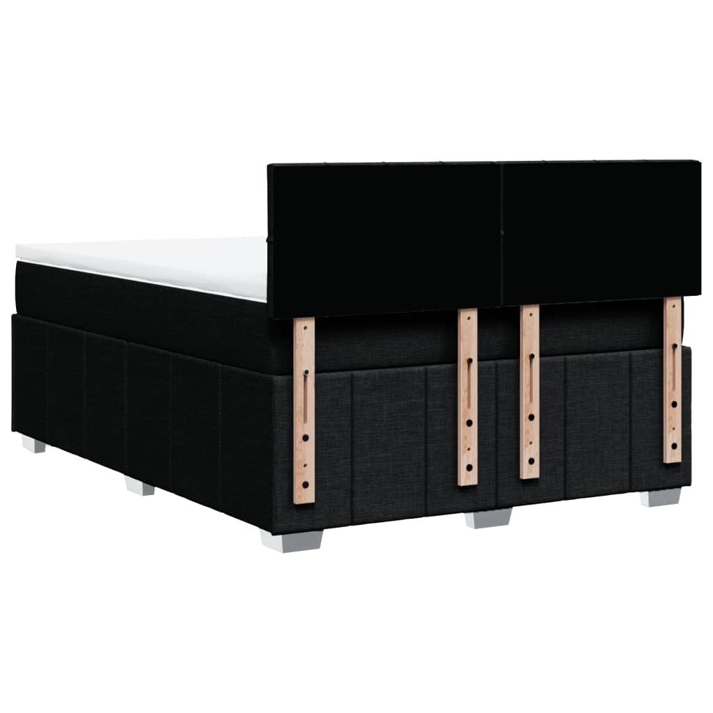 Boxspring met matras stof zwart 160x200 cm