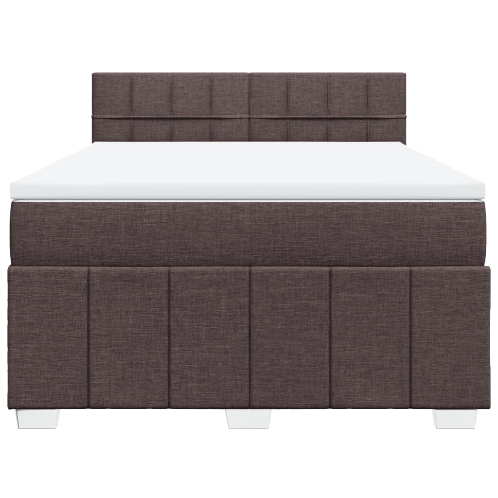 Boxspring met matras stof donkerbruin 160x200 cm