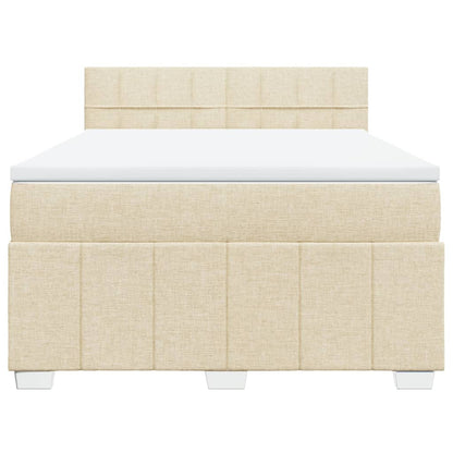 Boxspring met matras stof crèmekleurig 160x200 cm