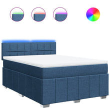 Boxspring met matras stof blauw 160x200 cm