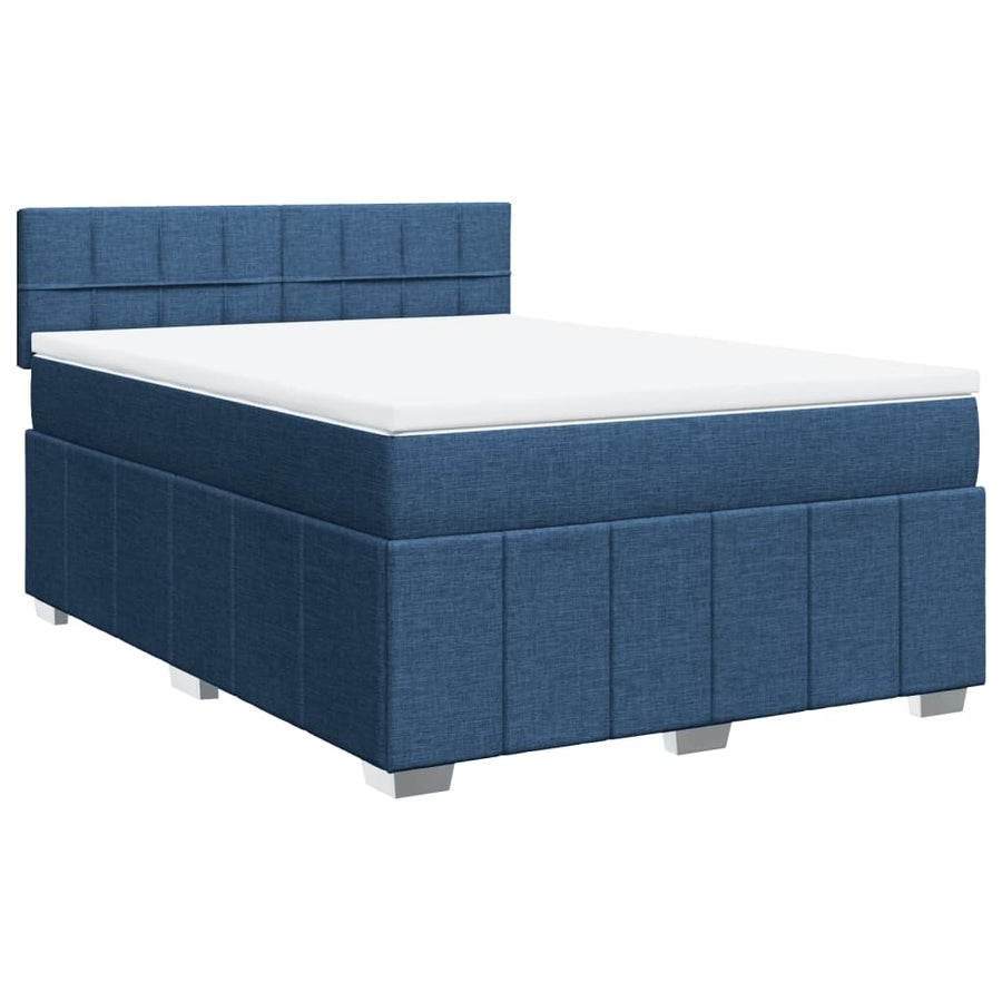 Boxspring met matras stof blauw 160x200 cm