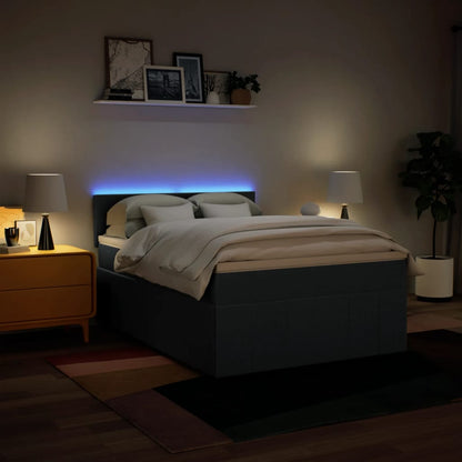 Boxspring met matras stof blauw 160x200 cm