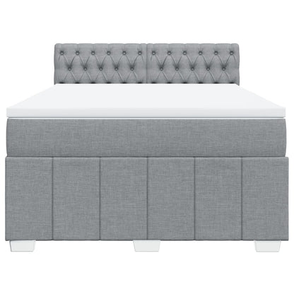 Boxspring met matras stof lichtgrijs 160x200 cm