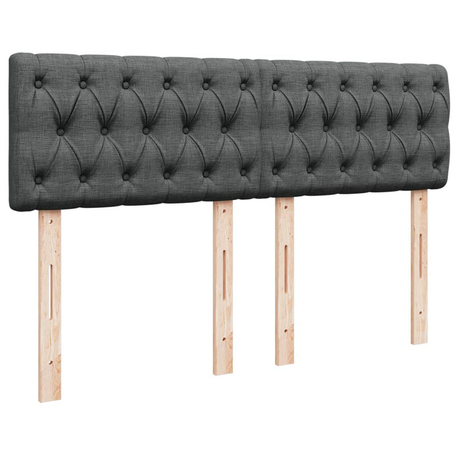 Boxspring met matras stof donkergrijs 160x200 cm