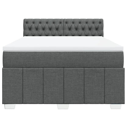 Boxspring met matras stof donkergrijs 160x200 cm