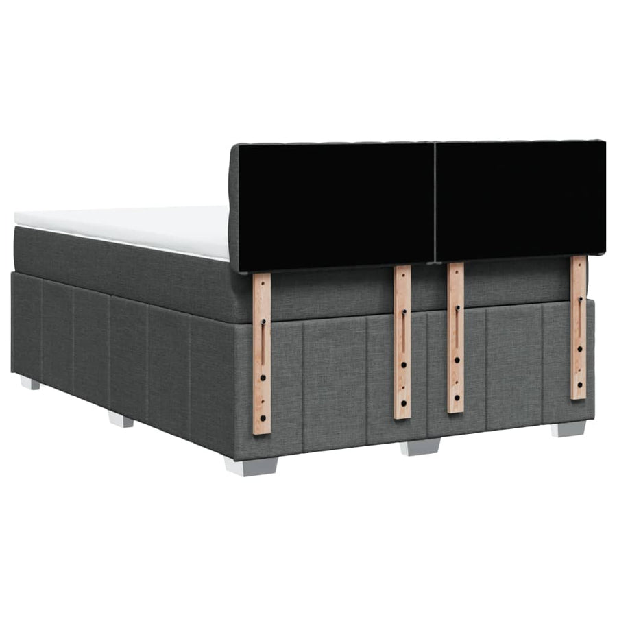 Boxspring met matras stof donkergrijs 160x200 cm