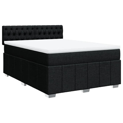 Boxspring met matras stof zwart 160x200 cm