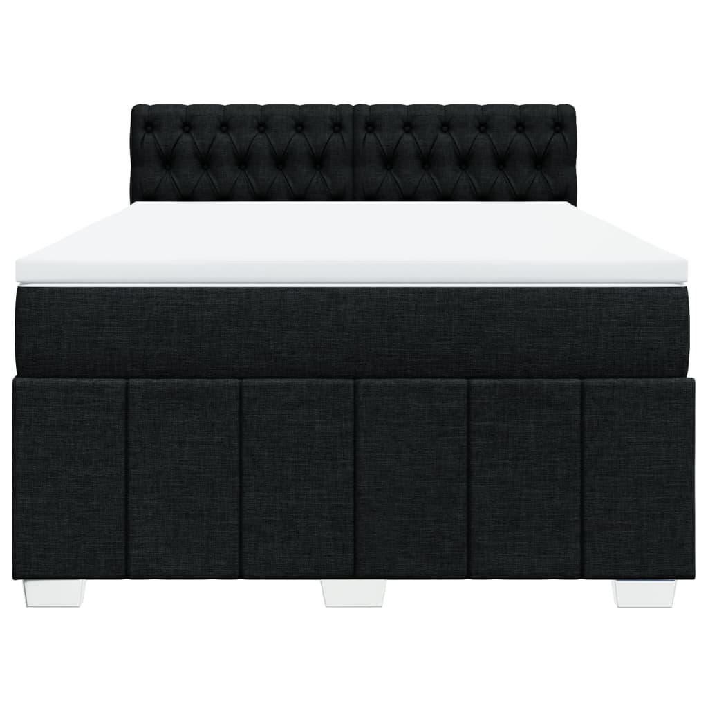 Boxspring met matras stof zwart 160x200 cm
