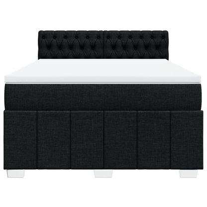 Boxspring met matras stof zwart 160x200 cm