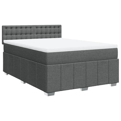 Boxspring met matras stof donkergrijs 160x200 cm