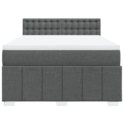 Boxspring met matras stof donkergrijs 160x200 cm