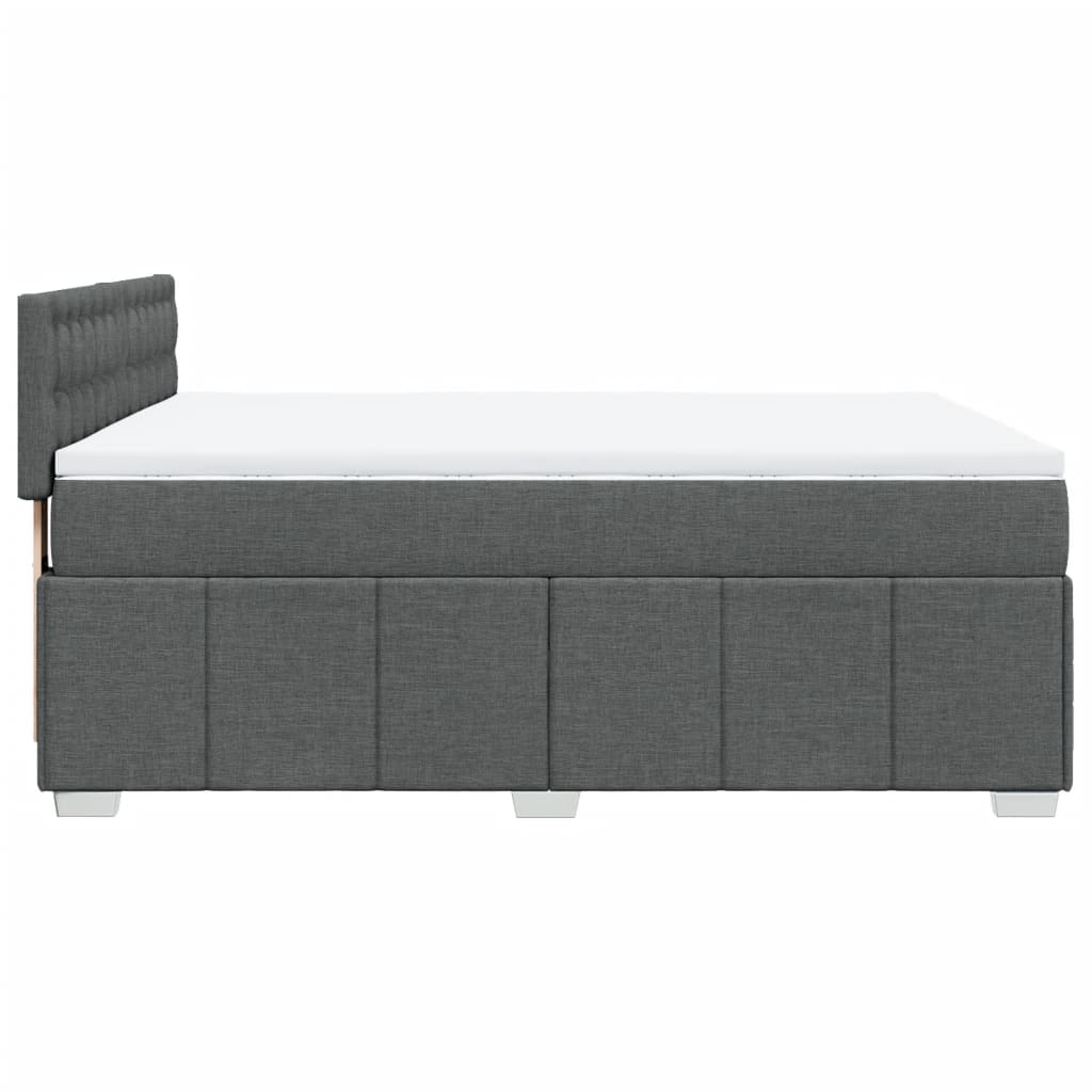 Boxspring met matras stof donkergrijs 160x200 cm