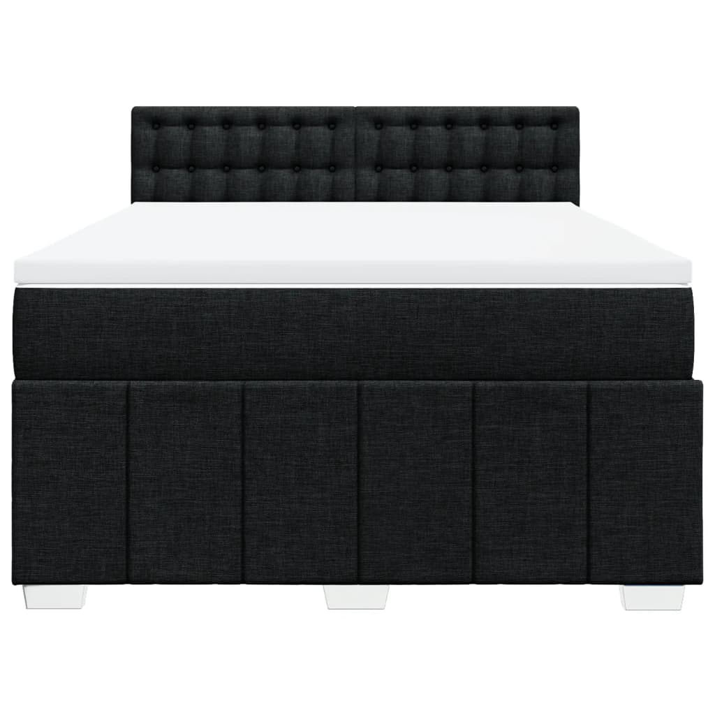 Boxspring met matras stof zwart 160x200 cm