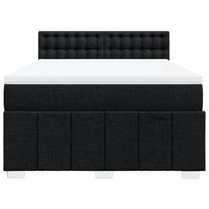 Boxspring met matras stof zwart 160x200 cm