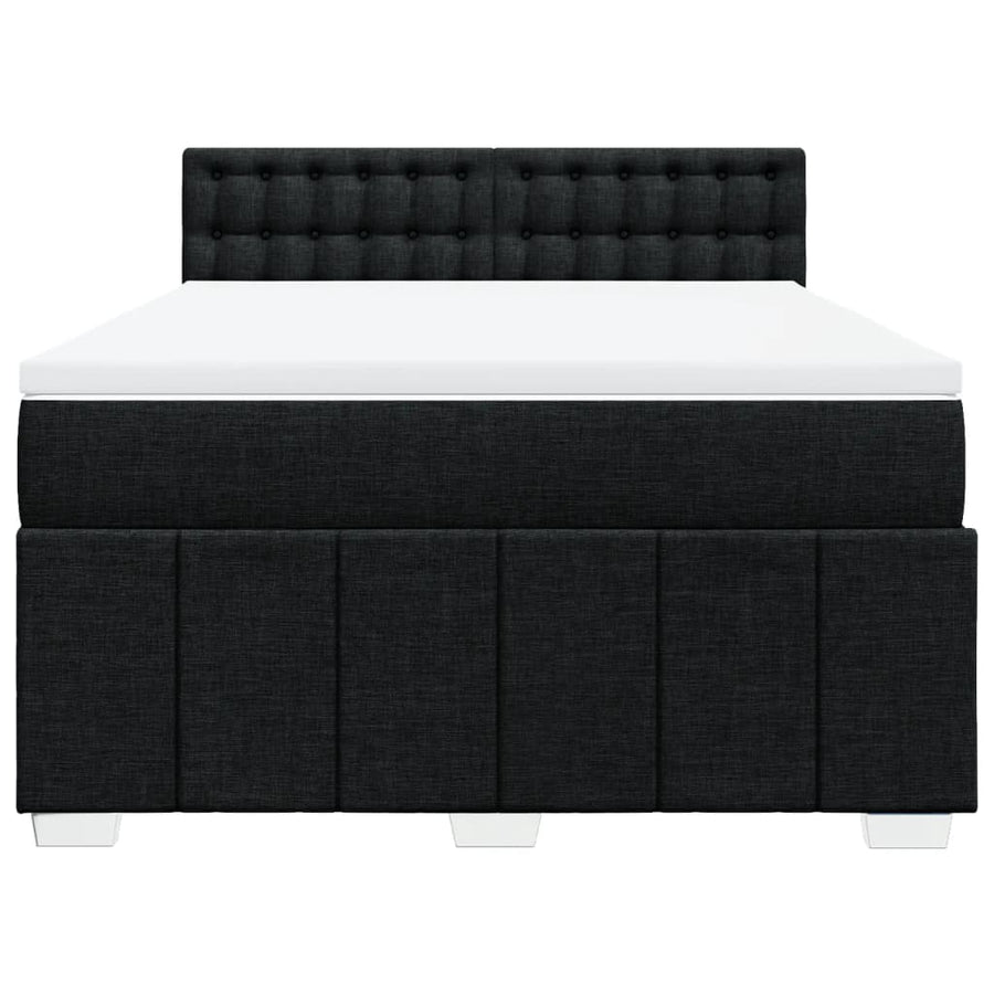 Boxspring met matras stof zwart 160x200 cm