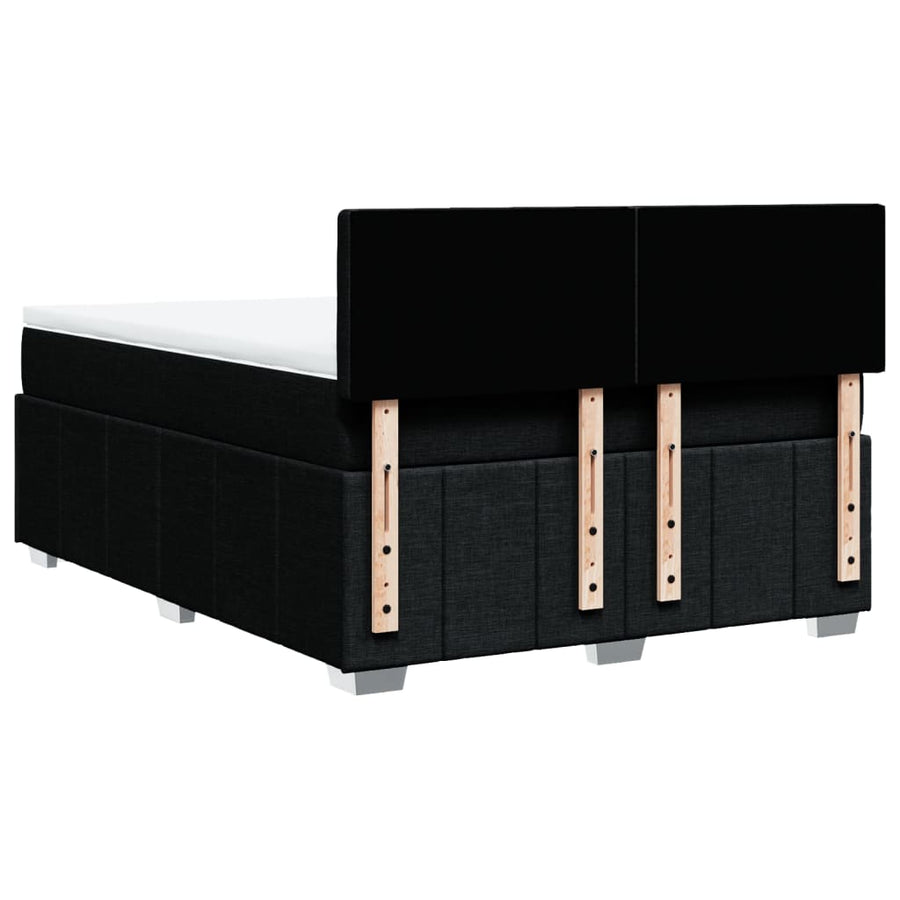 Boxspring met matras stof zwart 160x200 cm