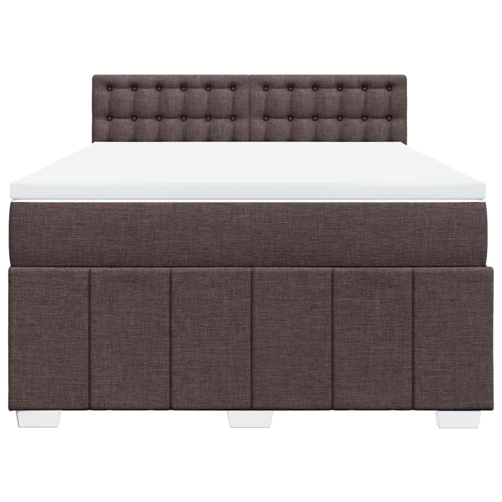 Boxspring met matras stof donkerbruin 160x200 cm