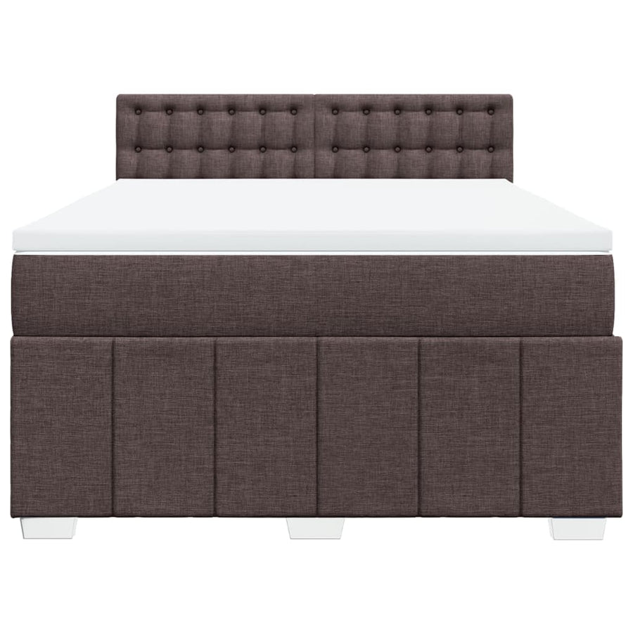 Boxspring met matras stof donkerbruin 160x200 cm