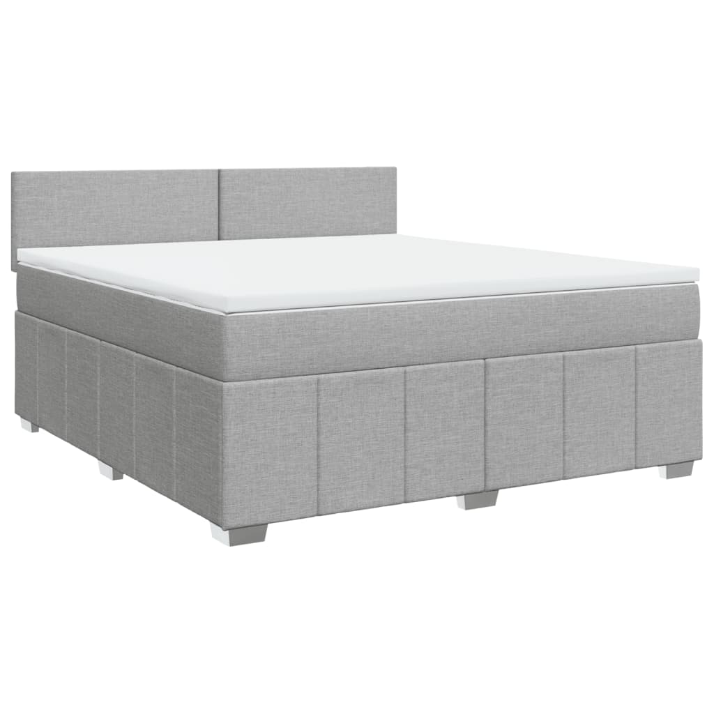 Boxspring met matras stof lichtgrijs 180x200 cm