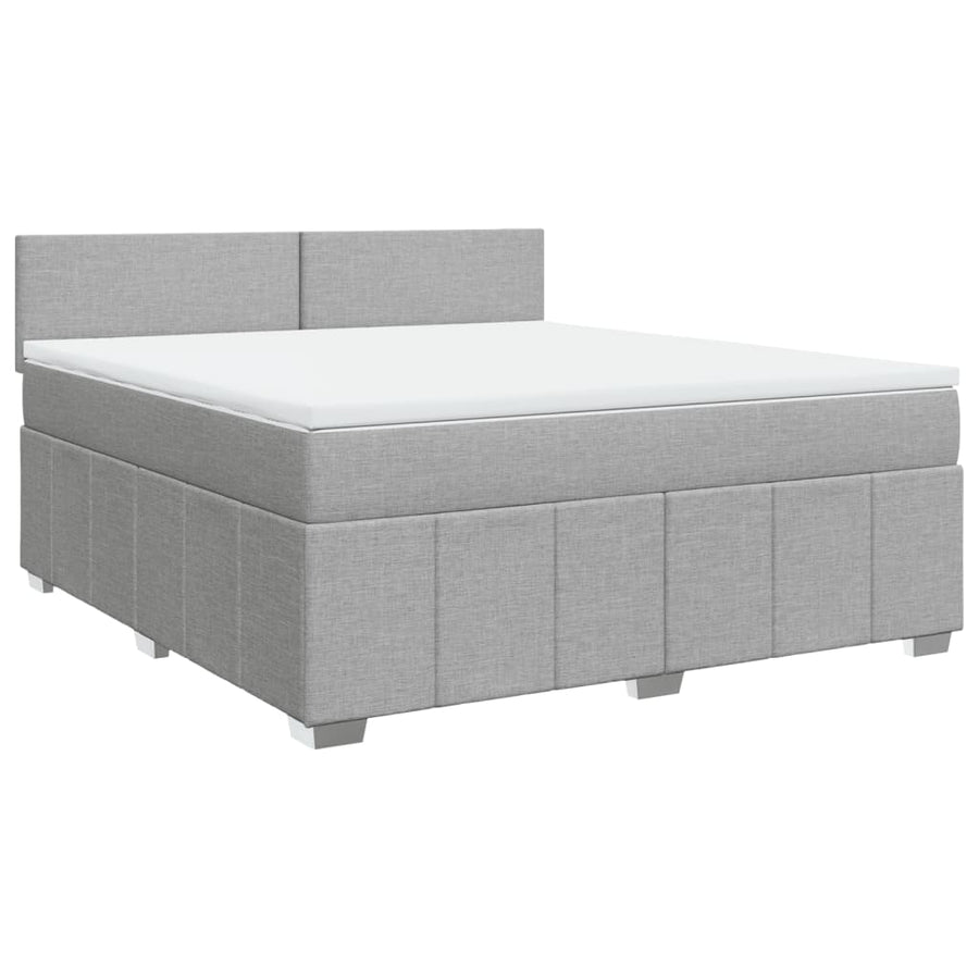 Boxspring met matras stof lichtgrijs 180x200 cm