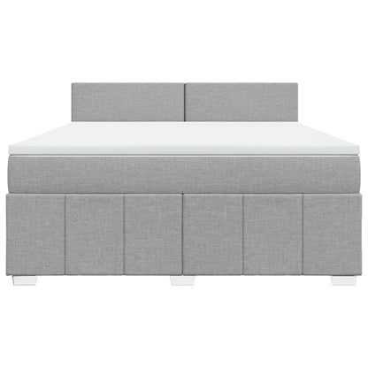 Boxspring met matras stof lichtgrijs 180x200 cm