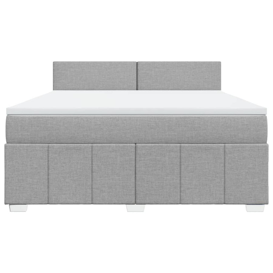 Boxspring met matras stof lichtgrijs 180x200 cm