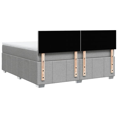 Boxspring met matras stof lichtgrijs 180x200 cm